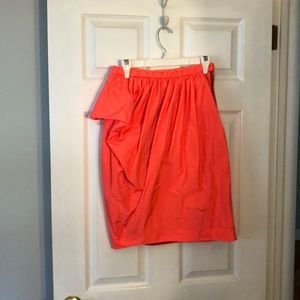 Marc by Marc Jacobs neon coral ruched pencil skirt
